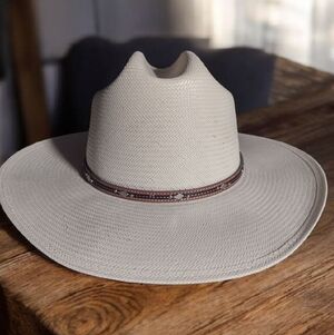 George Strait Resistol Straw Cowboy Hat 58 - 7 1/4